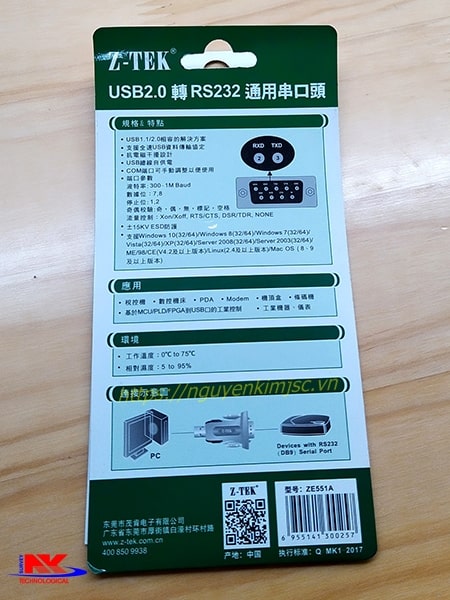 Đầu chuyển đổi USB sang COM RS232