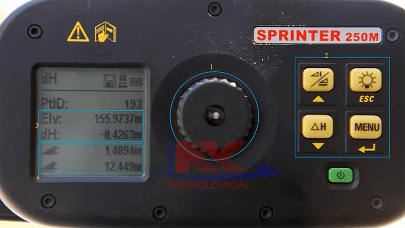 chi tiết máy thủy bình điện tử leica Sprinter 120M